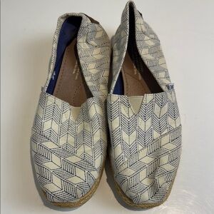Toms Cream and Blue Espadrille Shoes